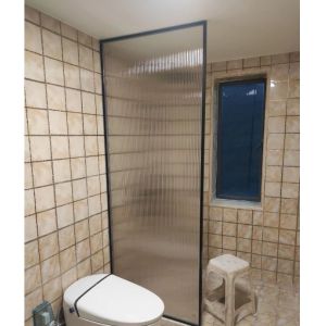 One Piece Rose Gold Stainless Steel Shower Enclosure for Corner Installation