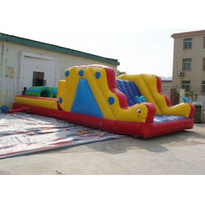 Giant Commercial Inflatable Obstacle Course with slide / Inflatable Tunnel 10x4m