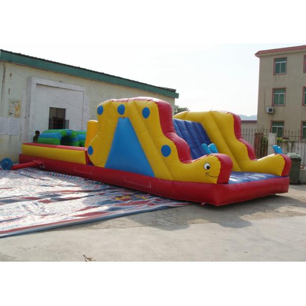 Giant Commercial Inflatable Obstacle Course with slide / Inflatable Tunnel 10x4m