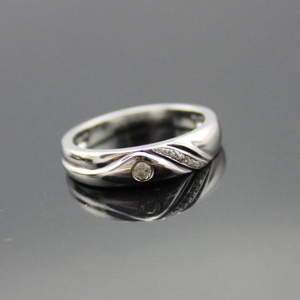 Buy White Gold Plated Sterling Silver CZ Diamond Engagement Ring(F72) at wholesale prices