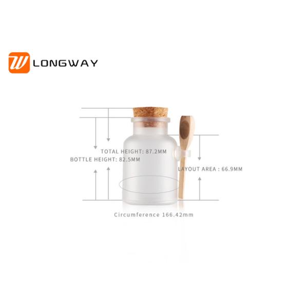 Frosted Plastic Cosmetic Jars ABS Bath Salt Bottles With Wooden Spoon / Plug