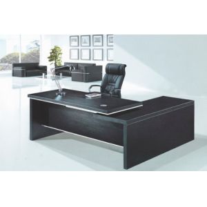 modern wood black office manager table furniture in warehouse