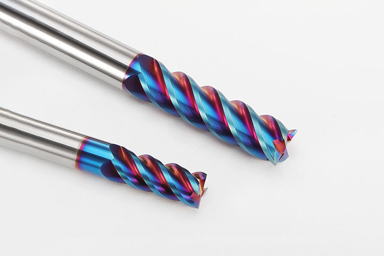 4 Flute Tungsten Carbide End Mill with nACo4 Coating and 35° Helix Angle for CNC Machining