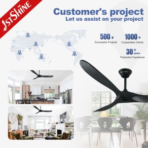 Black Wooden Blades Ceiling Fan for Standard Wind and OEM Size in Commercial