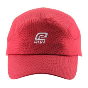 Red Polyester Mesh Personalised Running Cap Breathable Embroidery Logo