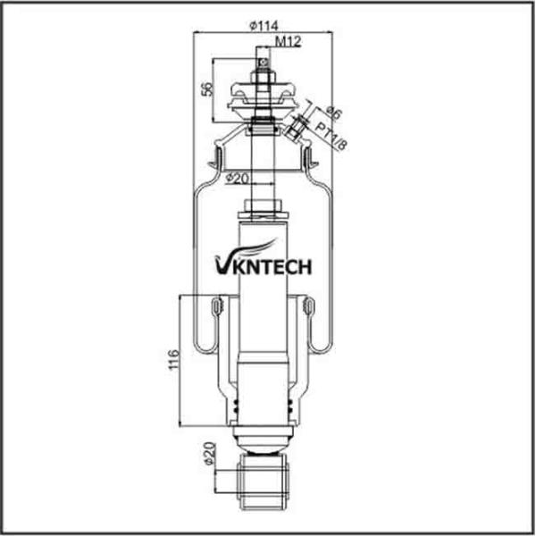 Wg1664430078 Air Suspension Spring Air Balloon Shock Absorber For Sinotruk HOWO A7 VKNTECH 1S6053A