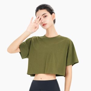 Women Cotton Loose Short Sleeve Activewear T Shirts Breathable