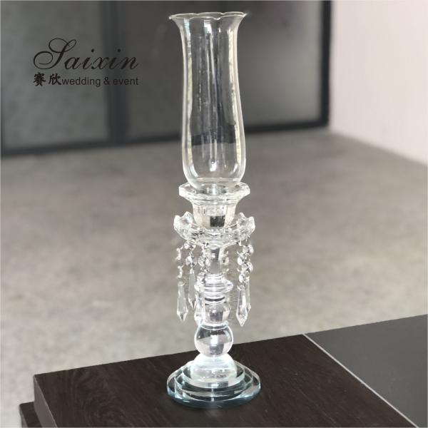 Centerpieces Wedding Candle Holder Table Decor Pillar Crystal With Glass Hurricanes