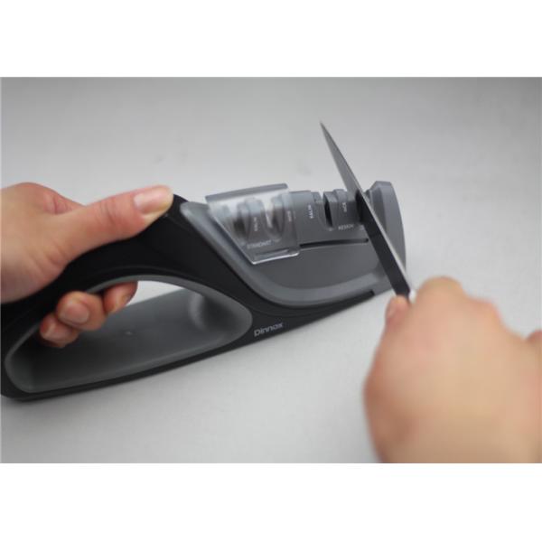 Tungsten Blade Ceramic Rod Manual Knife Sharpener With Non - Slip Base Size 215*45*90mm