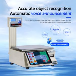 15kg Touch Screen Label Printing Weighing Scale with LED LCD Display and 1*RS232