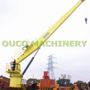 Stable Steel Structure Straight Boom Marine Deck Cranes 5T 15M