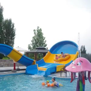 Customized Boomerang Water Slide For 2 Kids With Raft Slide For Fun