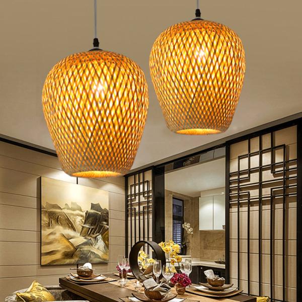 Buy Chinese Hand Knitted Bamboo Art Pendant Lights Restaurant Caf Loft Hanging Pendant Lamp Fixture(WH-WP-37) at wholesale prices