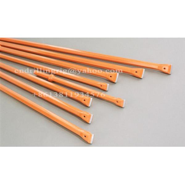 Buy Quarrying Rock Blast Hole Drill Extension Rod , Chisel Head Threaded Drill Rod at wholesale prices