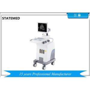 Black And White Ultrasound Machine Trolley With Convex Probe For Pregnancy