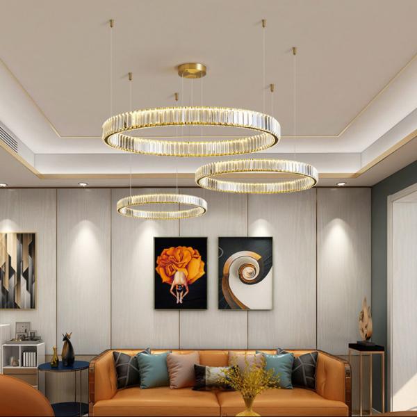 Chrome Color Customized Pendant Ceiling Light Entryway Chandelier Multiple Sizes