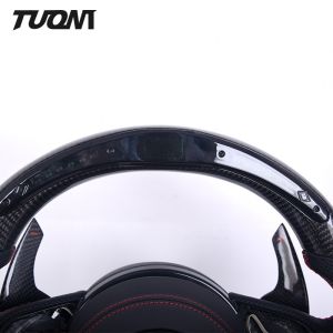 Perforated Leather Audi Carbon Fiber Steering Wheel Flat Bottom