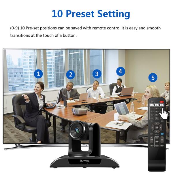 5x Digital Zoom PTZ 4K Conference Camera 138 FOV Remote Control