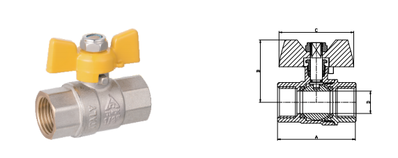 Natural Gas Safety CE ISO Approved1 Inch Brass Ball Valve Female Thread Brass Gas Valve