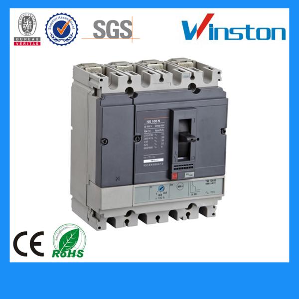 WNS-100 Black 3 Pole MCCB Electrical Circuit Breaker 500V Fire Proof