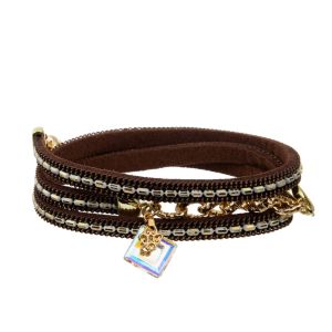Bohemia 3 Layer Wrap Leather Bracelets With Chain And Charms