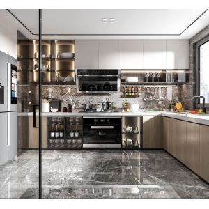 Luxury Design Home Furniture Kitchen Cabinet Lacquer Finish Wooden Cabinet