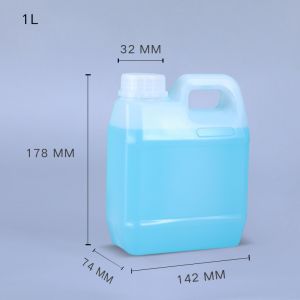 1L Square Plastic Jerry Can For Liquid Packaging 100% Material Resistant To