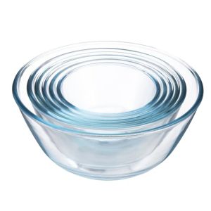 500ml Transparent Glass Fruit Salad Bowls Dinnerware Mixing Bowl Set
