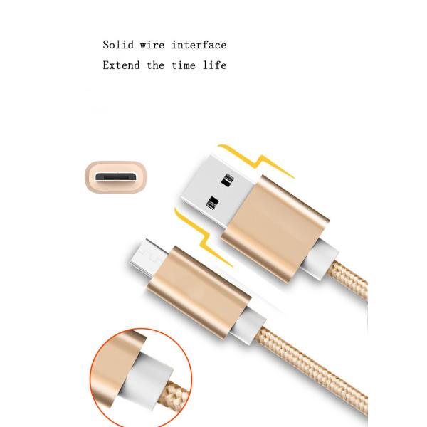 USB Type C Cable Braided Charging Micro USB Cable High Speed Charging Cord Metal Housing For Note 8 for huawei xiaomi