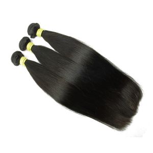 10A Straight Human Hair Extensions , Natural Black Unprocessed Brazilian Human