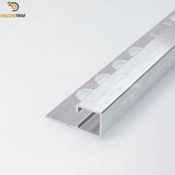 Bright Silver Floor Tile Divider Strips , Tile Aluminum Edge Trim 6063 Alloy