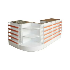 Quality Stainless Steel Checkout Counter Supermarket Checkout Counter With The Corner for sale