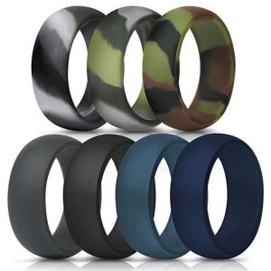 Quality Moulding Silicone Wedding Ring for Men 8.7mm Wide Rubber Wedding Band 2.5mm Thick for sale