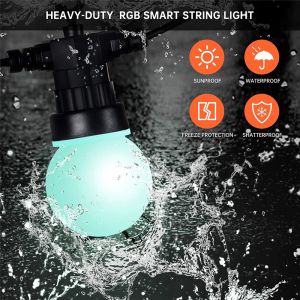 Smart Patio Light Outdoor String Light Christmas Festoon Lights Holiday Decor