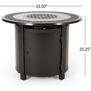 Outdoor Round Propane Gas Fire Pit Aluminum Brazier