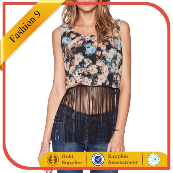 Buy FLORAL FRINGE TANK at wholesale prices