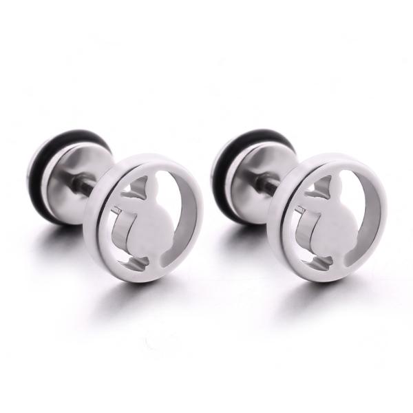 Wholesale cheap price round stud earrings cute rabbit shaped earring for girls