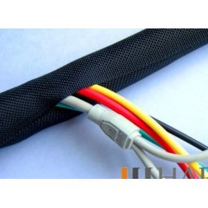 Lightweight 1 Inch Self Wrapping Split Braided Sleeving Flame Retardant