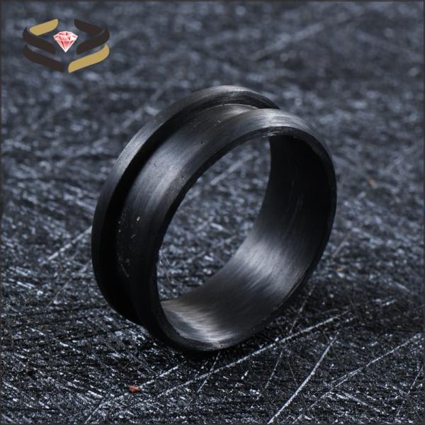Invisible Setting Wedding Carbon Fiber Ring Blank 8mm For Inlay