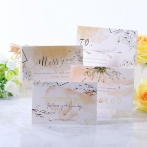 Semitransparent Printed Greeting Card Congratulating Thank You Card