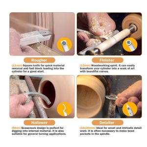 10PCS Sets Woodturning Carbide Inserts Including Round / Square / Diamond Shape