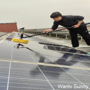 Trend-Setting Solar Panel Cleaning Brush and Pole with Portable Lithium Battery