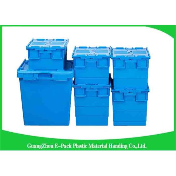 Buy Nestable Plastic Attached Lid Containers ,  Industrial Storage Turnover Crate at wholesale prices