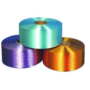 Quality Colorful Knotless 100% Polyester POY Yarn Dope Dyed 200D/96F Fire Retardant for sale