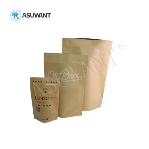 Doypack Recyclable Kraft Paper Zipper Bags Laminated Layer Material Gravure