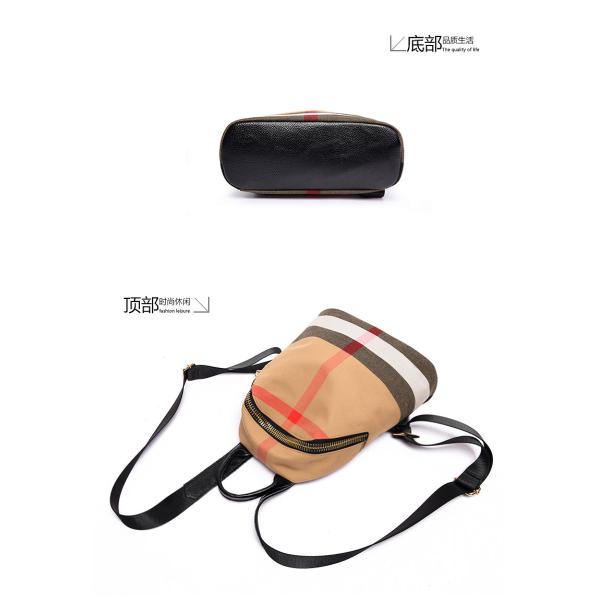 Women Leisure Backpack Style Plaid CanvasBackpack Mommy Bag School Feng Bag