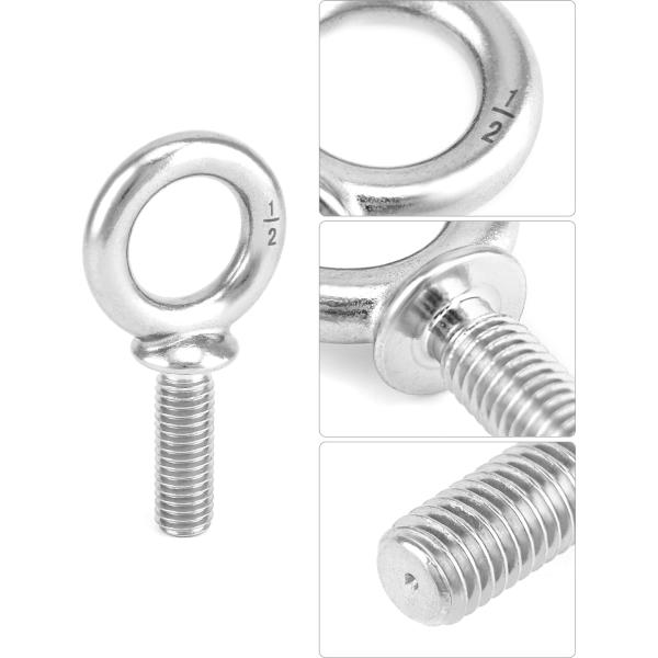Plain Finish Stainless Steel 304 Eye Bolt For Ringing High Functionality