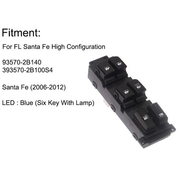 Automatic Hyundai Electric Window Switch High Fe Six Key Blue Light