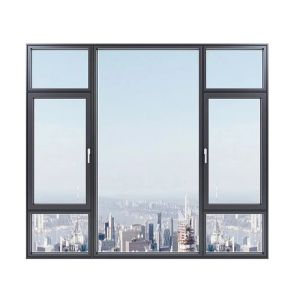 Level 8 Air Tightness Black Aluminum Alloy Casement Windows for Customized