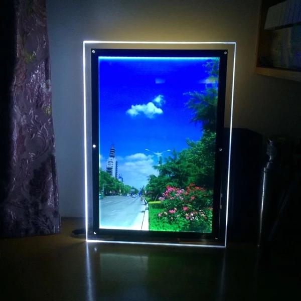 High Brightness Led Backlit Photo Light Box , Acrylic Led Light Panel With Crystal Material